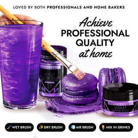 MONÉGASQUE Purple luster dust elevates cakes with color and shine.