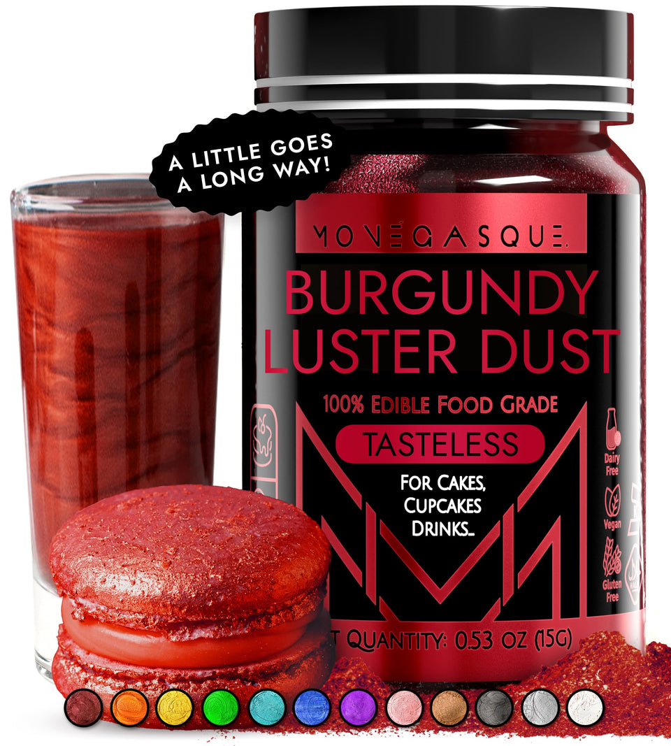 MONÉGASQUE red edible glitter embellishes drinks for a sparkling presentation.
