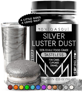 MONÉGASQUE silver edible glitter for drinks adds shimmering finish to cocktails.