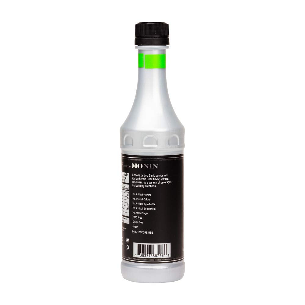Monin Basil concentrate used in dressings or dips to enhance savory recipes.