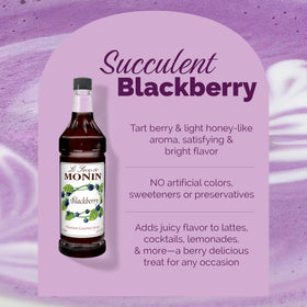 Deep plum hue and berry aroma reflected in Monin syrup color close-up.