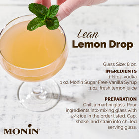 Monin BPA-free plastic bottle emphasizing eco-friendly packaging.