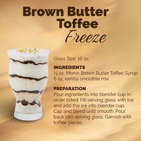 Monin Brown Butter Toffee Syrup drizzle over dessert treats for crave-worthy finish