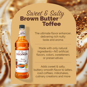 Monin Brown Butter Toffee Syrup latte art and flavor boost in a single pour
