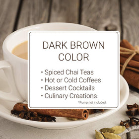 Monin Chai Tea Concentrate cup with steam for cozy chai.