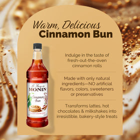 Monin Cinnamon Bun Syrup adds bakery flavor to coffee or cocktails