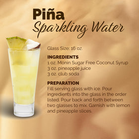 Monin Coconut Syrup cocktail setup with island flair