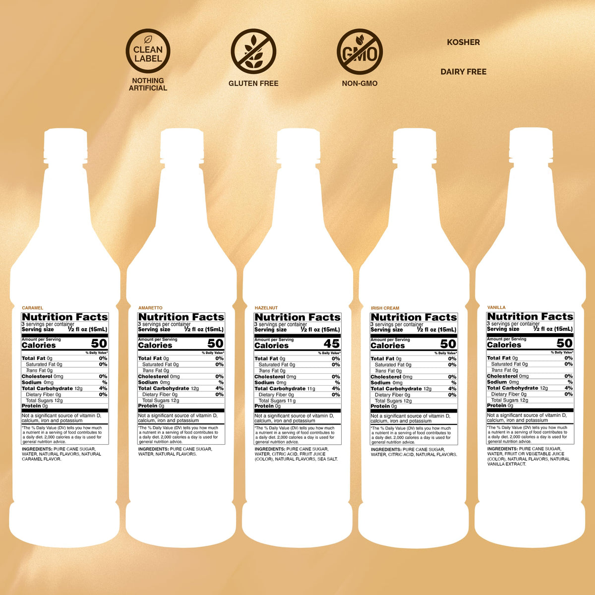 Monin Amaretto coffee syrup bottle pour adds creamy almond notes to espresso drinks.