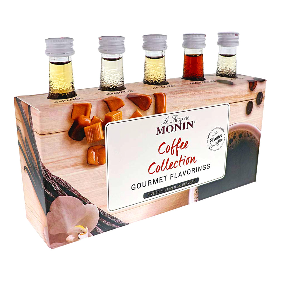 Monin Caramel coffee syrup bottle pour elevates lattes with caramel depth.