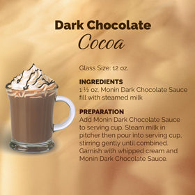 Monin Dark Chocolate Sauce ice cream topping creates indulgent swirls.