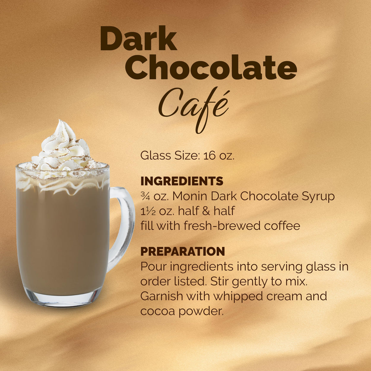 Monin Dark Chocolate Syrup with a pump for consistent pours