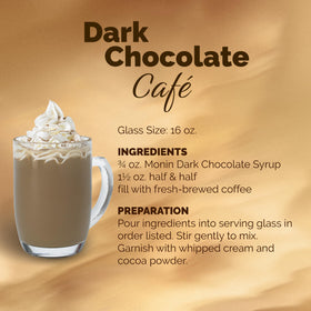 Monin Dark Chocolate Syrup with a pump for consistent pours