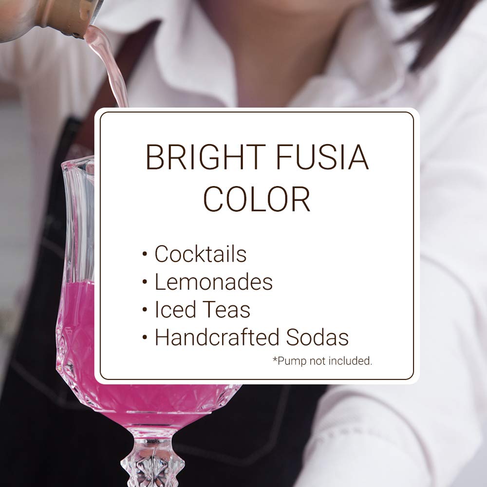 Monin Desert Pear Syrup displays bright fuchsia hue ideal for mocktails
