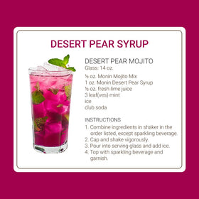 Monin Desert Pear Syrup pairs with iced tea for refreshing, fruit-forward flavor.