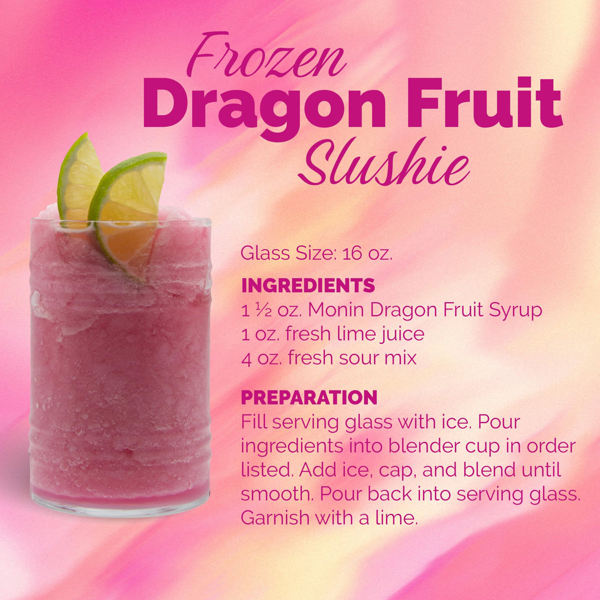 Iced tea with Monin Dragon Fruit Syrup for refreshment.
