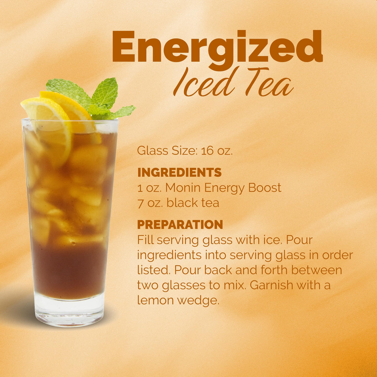 Monin Energy Boost pump on glass enables quick two-pump boosts for drinks.