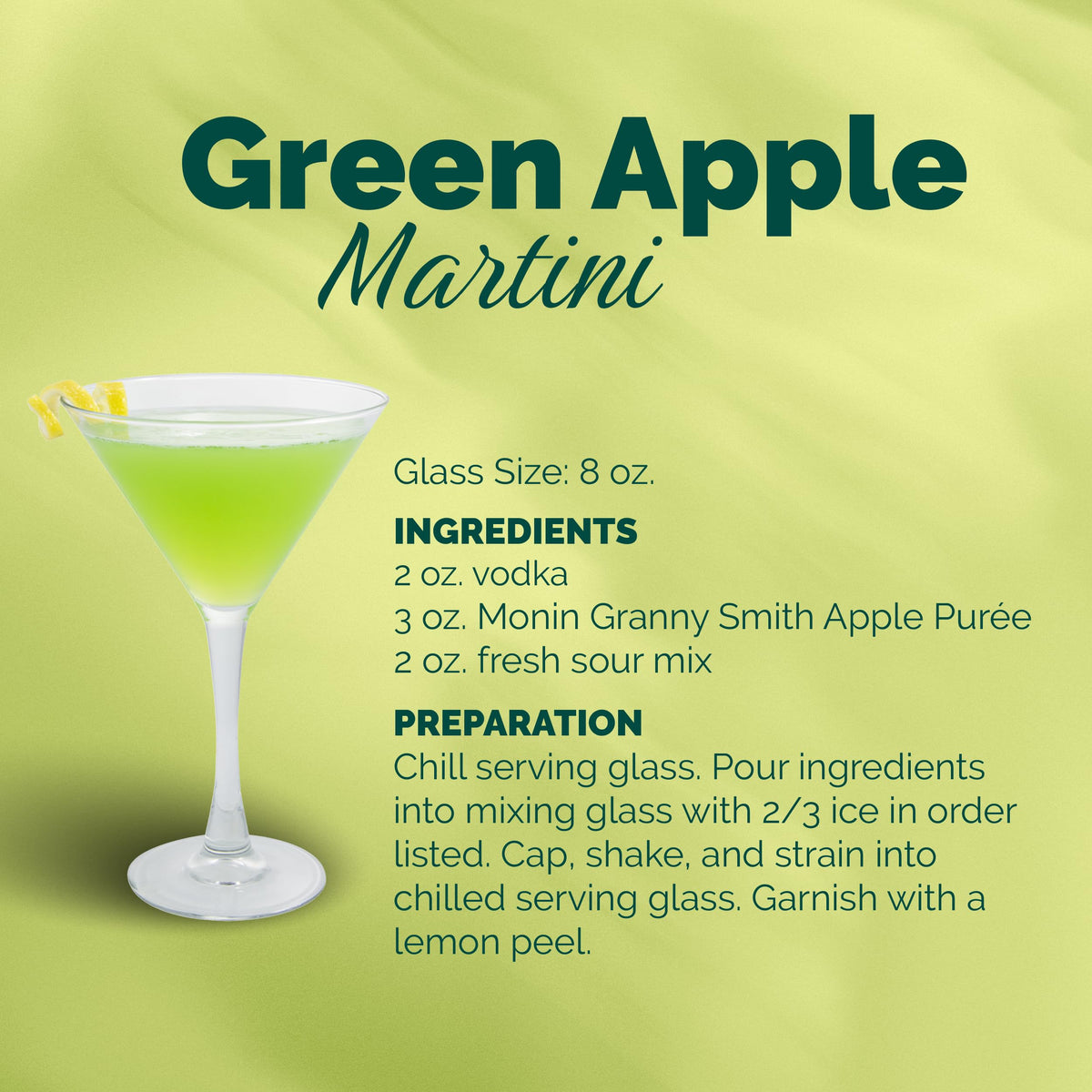 Monin Granny Smith Purée elevates cocktails with crisp tartness.