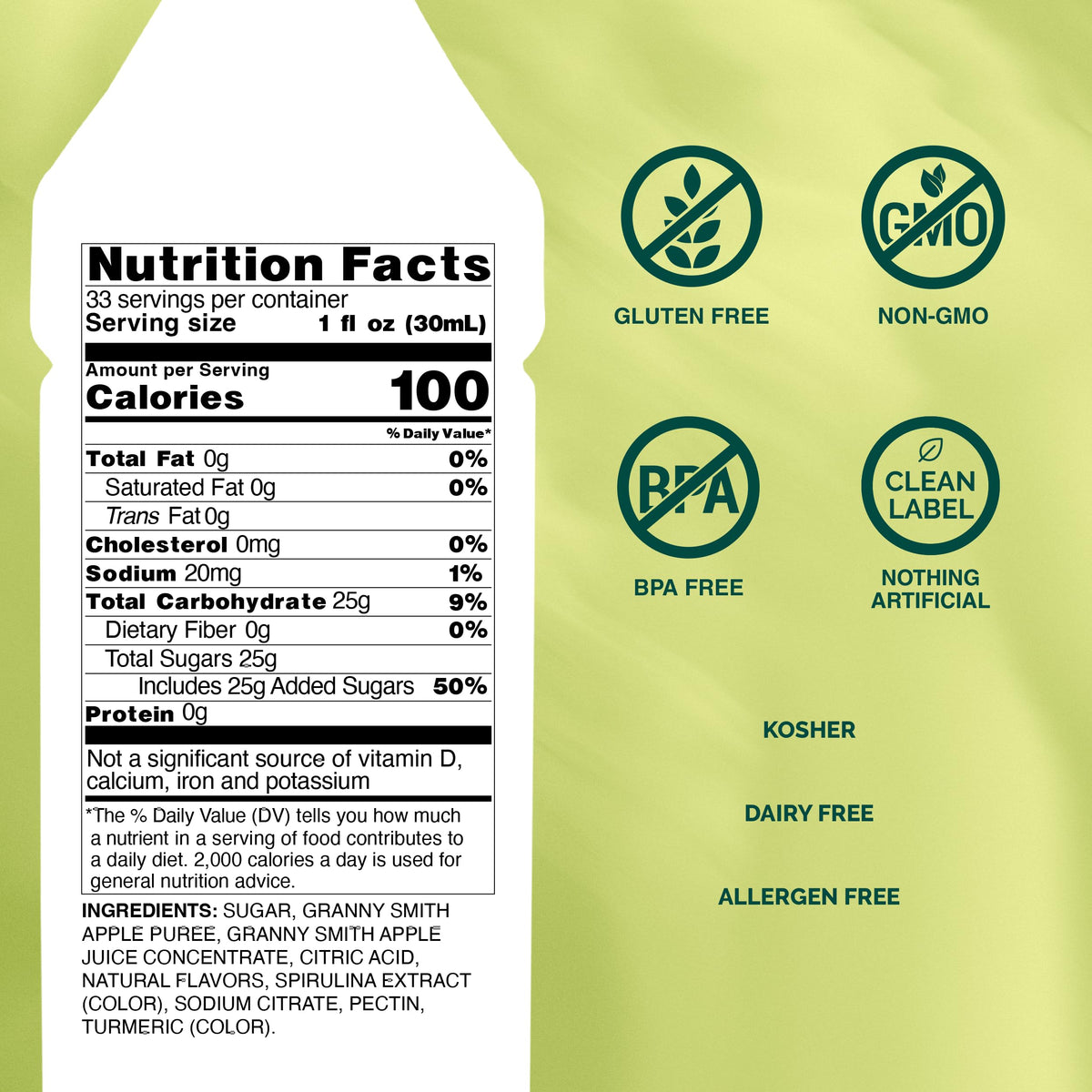 Monin Granny Smith Apple Purée jar ingredient for bright smoothies and desserts.