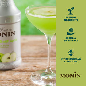 Monin Granny Smith Purée blends smoothly into shakes and smoothies.