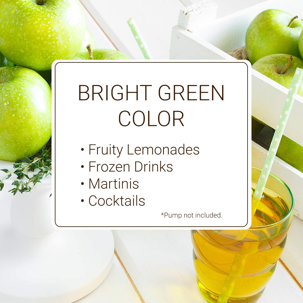 Monin Granny Smith Apple Syrup with lemonade pitcher demonstrates versatile use.