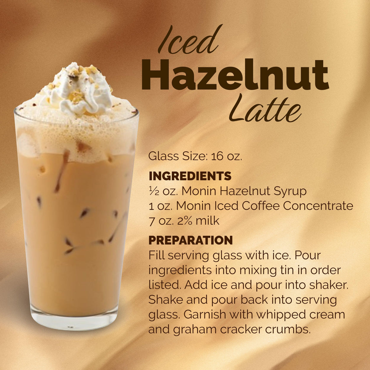 Monin Hazelnut Syrup cocktail-mixer pairs with spirits for a warm roasted-nut finish.