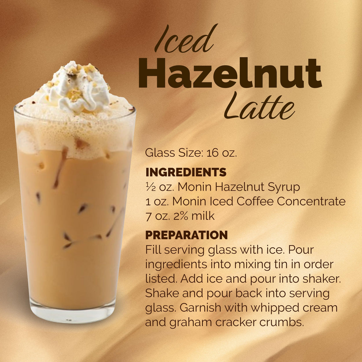 Monin Hazelnut Syrup cocktail stir adds caramelized hazelnut nuance