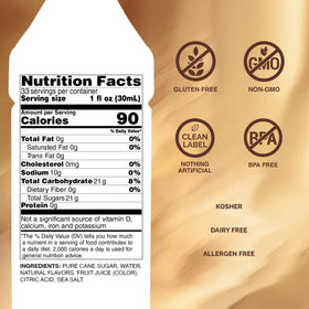 Monin Hazelnut Syrup label highlights natural flavors for versatile drinks