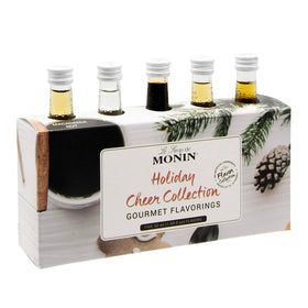 Monin Holiday Cheer Macadamia Nut bottle for festive drinks and coffee recipes.