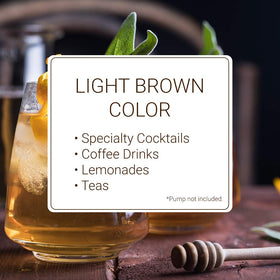 Monin honey sweetener cocktail mixer illustrating versatile flavor for cocktails