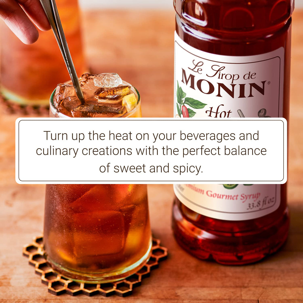 Dessert glaze using Monin Hot Honey Syrup for a glossy finish.