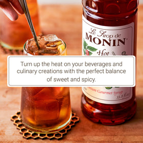 Dessert glaze using Monin Hot Honey Syrup for a glossy finish.