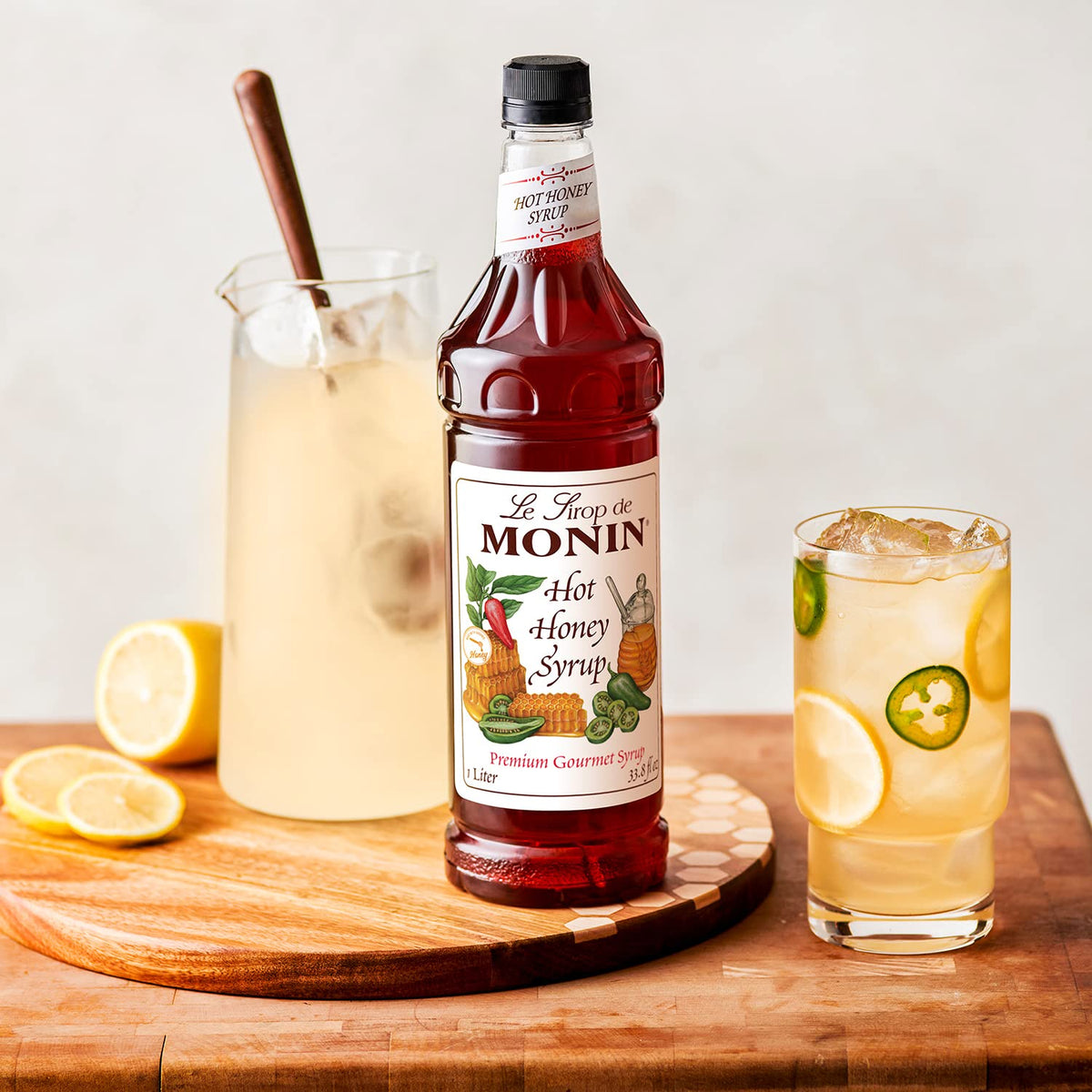 Kitchen scene with Monin bottle ready for everyday culinary creativity.