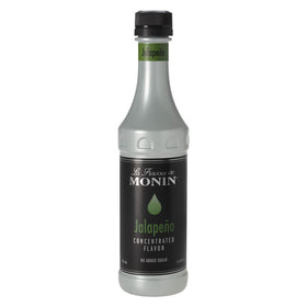 Monin Jalapeño Flavor Concentrate bottle showcases bold jalapeño flavor for drinks and dishes