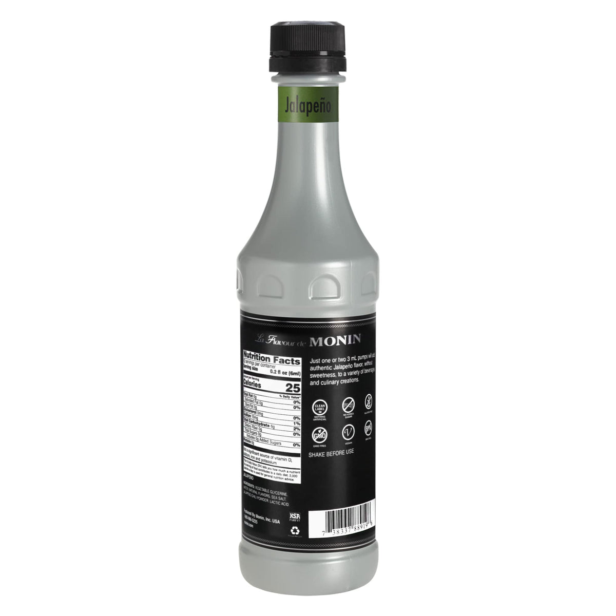 Monin Jalapeño Flavor Concentrate pour highlights spicy heat for cocktails and sauces