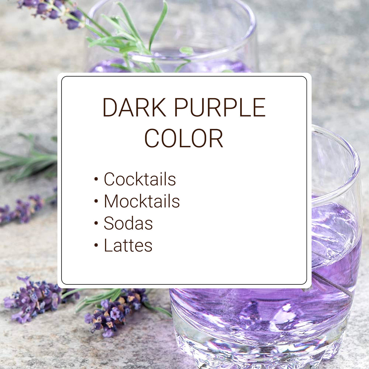 Monin Lavender Lemon Syrup cocktail-glass, shows lavender and citrus pairing.