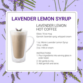 Monin Lavender Lemon Syrup soda-glass, perfect for refreshing beverages.