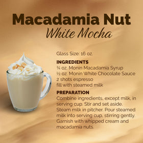 Monin Macadamia Nut Syrup enhances desserts and granitas with buttery richness.