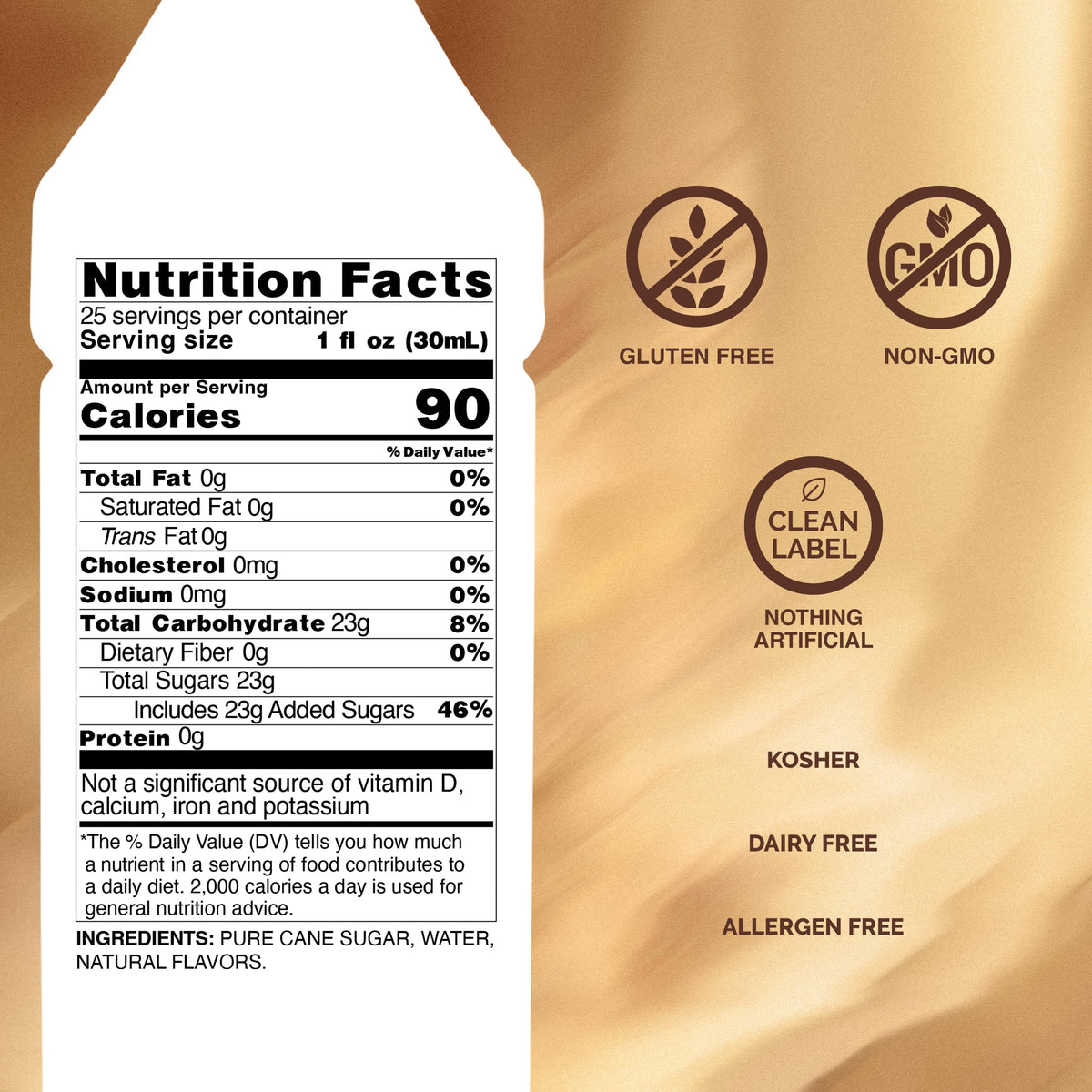 Pouring Monin Macadamia Nut Syrup over latte enhances buttery notes.
