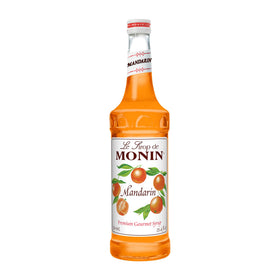 Monin Mandarin Orange Syrup pour highlighting flavoring for coffee and drinks