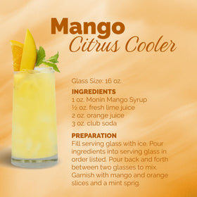 Monin Mango Syrup cocktail creation highlighting tropical flavor.