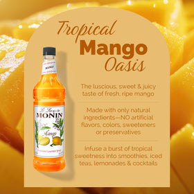 Tropical cocktail with Monin Mango Syrup showcases mango aroma