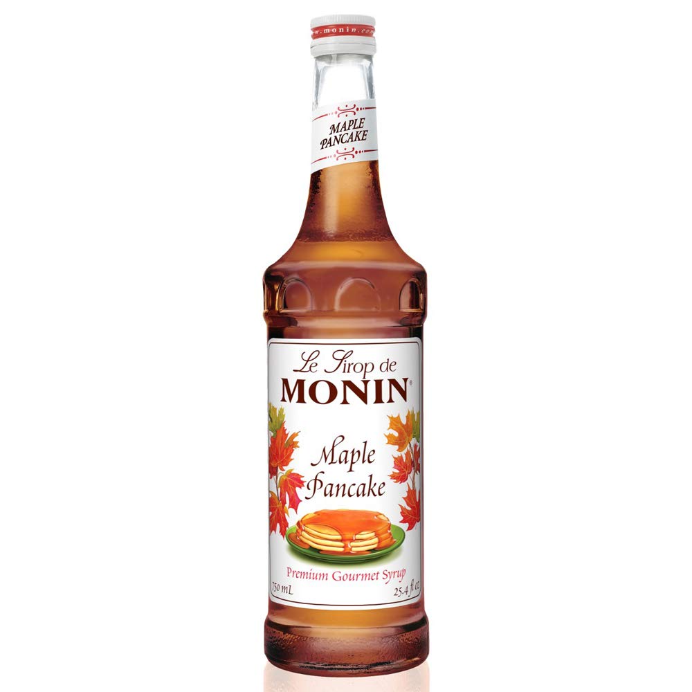 Monin Maple Pancake Syrup bottle enhances lattes, iced coffee, and shakes with maple flavor