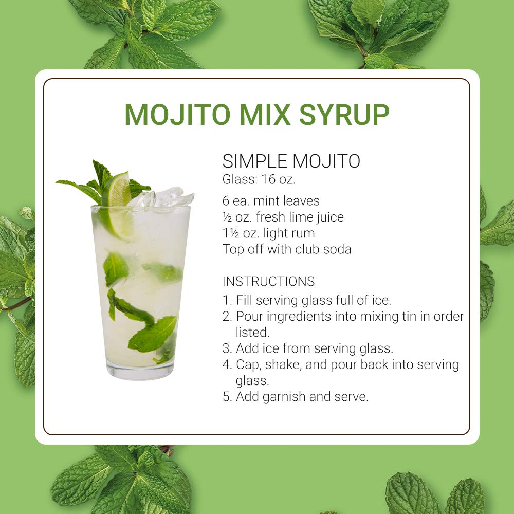 Monin Mojito Mix ingredients list emphasizes allergen-friendly profile