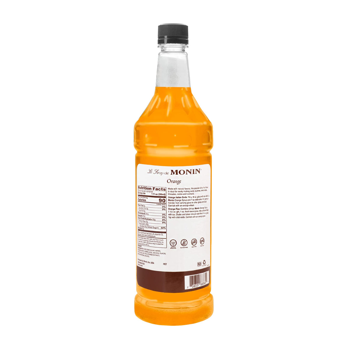 Monin Orange Syrup pour for effortless flavor enhancement in drinks.