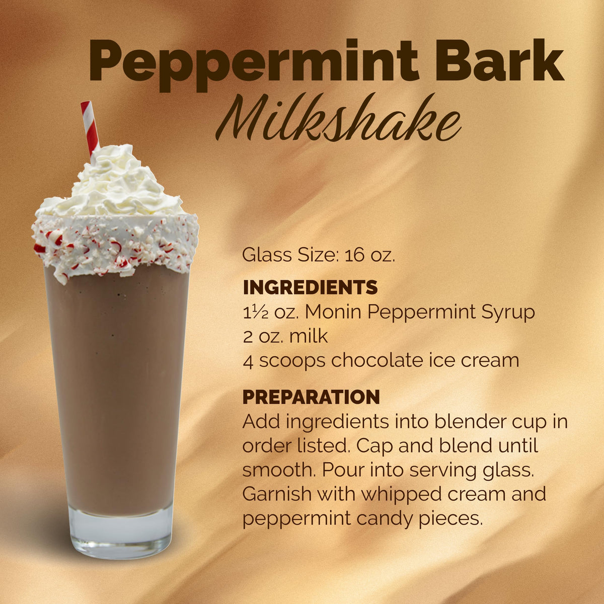 Eco-friendly packaging of Monin Peppermint Syrup with recyclable box.