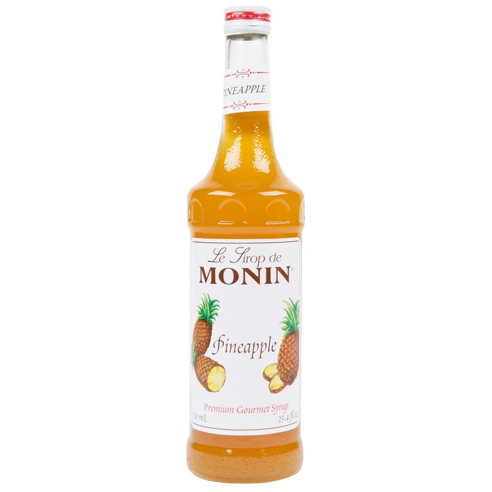 Monin Pineapple Syrup bottle ready for tropical beverages