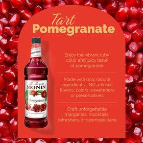 Cocktail glass with Monin Pomegranate Syrup for layered drinks