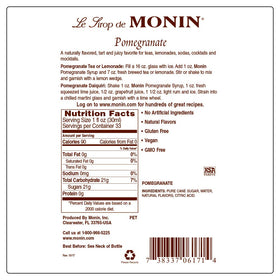 Monin Pomegranate Syrup ready-to-pour bottle for flavor-forward beverages
