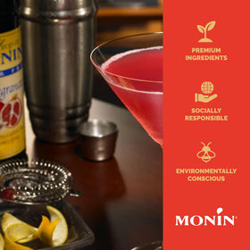Monin Pomegranate Syrup add to tea or mocktails for refreshing, fruity sips.