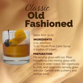 Monin Pure Cane Syrup packaging emphasizing eco-friendly, recyclable materials